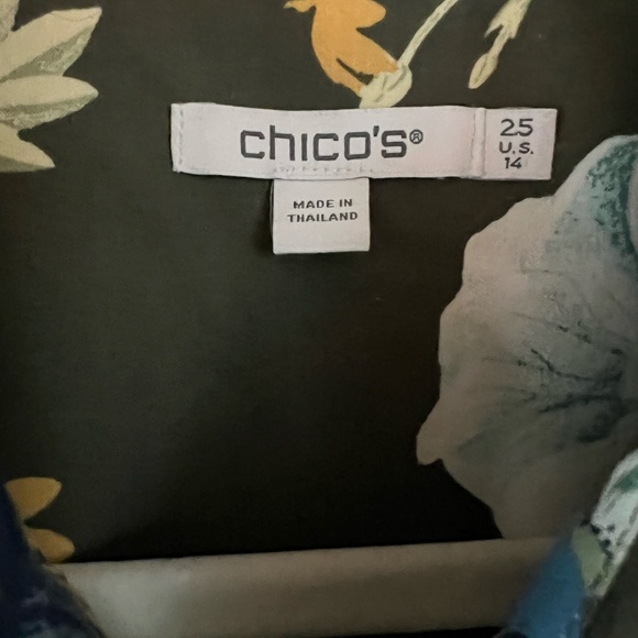 Chico's No Iron Shirt in Nettle Leaf - Picture 3 of 6